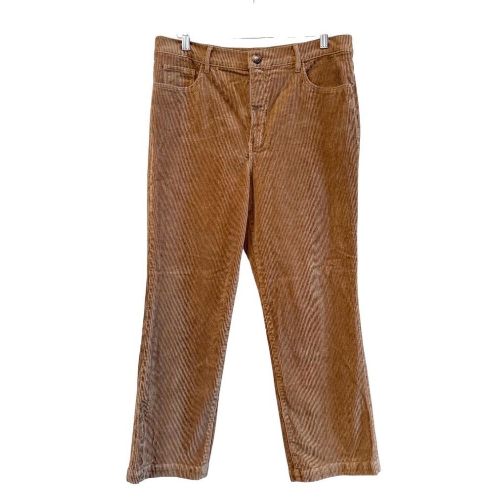 Wms LOFT‎ Tan/Camel Casual Plus Size Corduroy Cotton Pants Size 32/14
